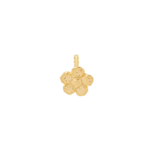 HAMMERED FLOWER STUD GOLD
